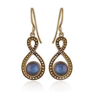 Brass Cabochon Earrings