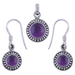 Cabochon Stone Pendant Set                                                                    